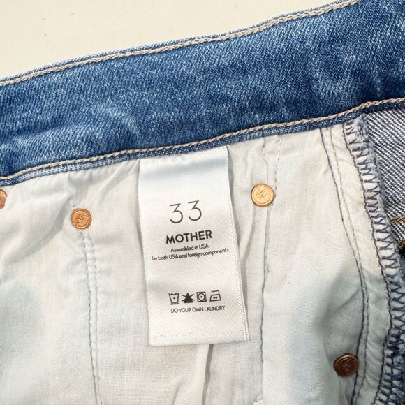 Mother Denim The Dodger Ankle High Rise Wide Leg Cropped Jeans Blue Plus Size 33 - Picture 7 of 15